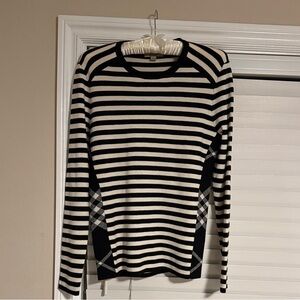 Burberry Black and White Striped Top